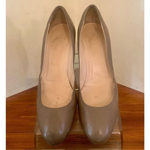 Christian Louboutin Womens Brown Leather Pumps Round Toe Platform Size 39 - Picture 2 of 11